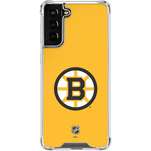 NHL Boston Bruins Solid Background Galaxy S21 FE Clear Case